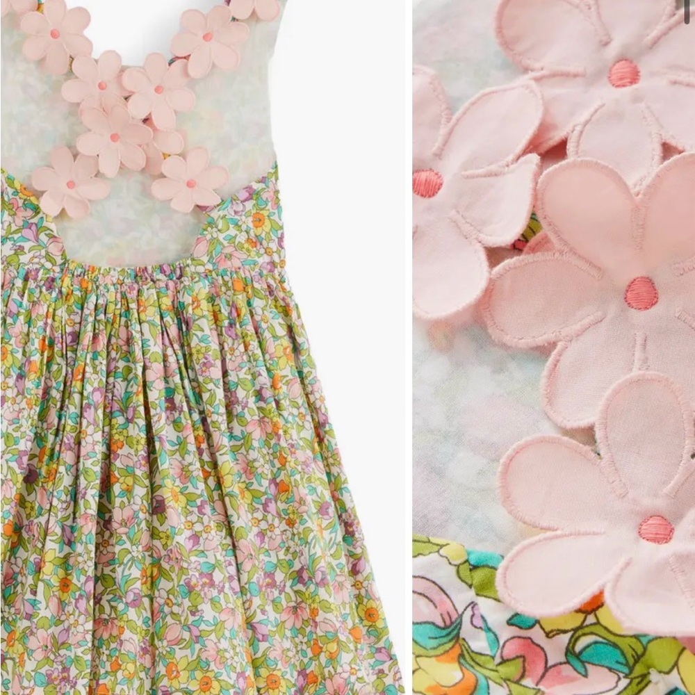 Mini Boden florabunda floral cross strap dress